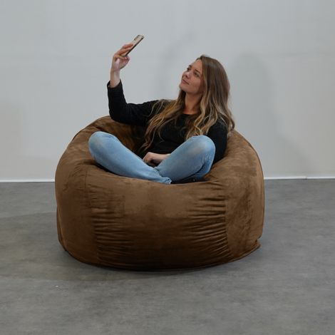 Pouf Géant Microsuède - 120 cm - Banabag Chocolat Bananair (1/5)