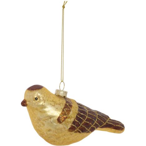 Suspension de sapin oiseau en verre doré 13 cm - Feeric lights & christmas (1/2)