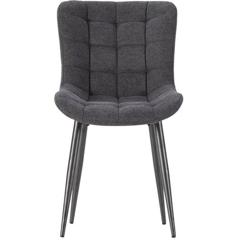 LENI - Lot de 4 chaises pieds en métal Gris foncé (1/5)