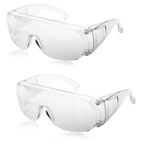 2 Pièces Lunettes de Protection Transparentes en Plastique, Visière de Sécurité Anti-Buée pour Travail