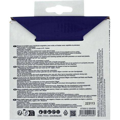 Tivoly • 1 Lama per Sega D115mm Foro 22,22mm 12 Denti in Metallo Duro per Smerigliatrice per tagliare tutti i tipi di legno