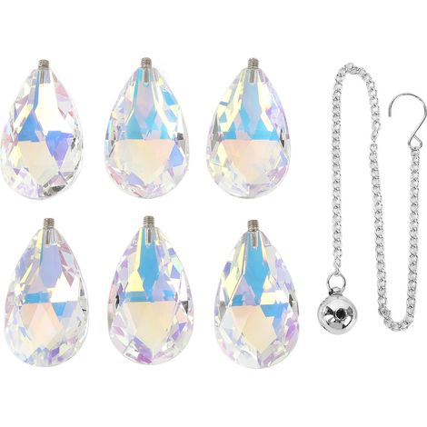 Suspension attrape-soleil en cristal, prisme géométrique fleur 6 feuilles, verre coloré poli, décoration fenêtre lumineuse et élégante (1/5)