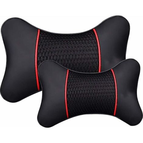 Siège de Voiture en Cuir protège-Oreiller de Cou de Voiture de sécurité Appui-tête de Voiture Soutien Dossier Coussin Oreiller Repose-Cou(28 x 18cm)-LIAIKI