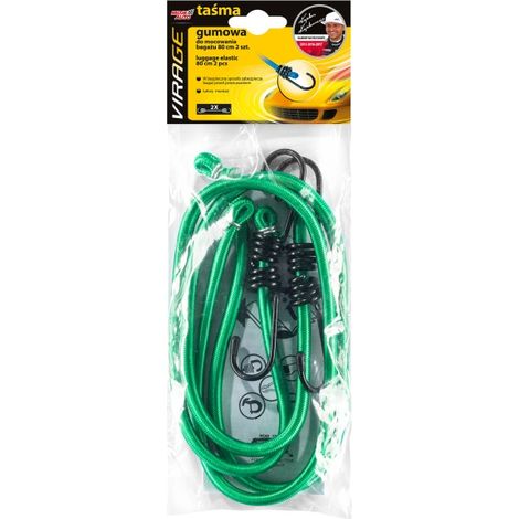 010326 virage - Sangle en caoutchouc. Homologuée TÜV pour la fixation de bagages 80 cm, 2 pièces.