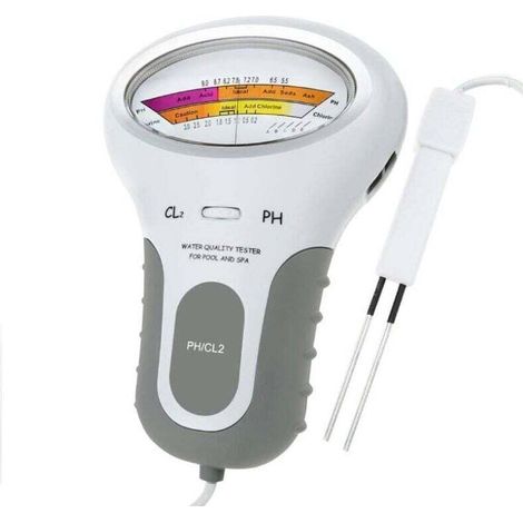 2-in-1 pH- und Chlortester, Wasserqualitätsmessgerät für Schwimmbäder und Whirlpools, Wasserqualitätsmonitor – Crezuo