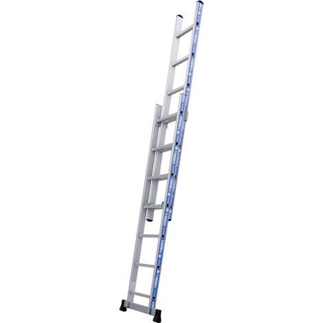 Tubesca Comabi – Échelle télescopique 2 plans 2.34/4.02m – Aluminium – Sabots enveloppants haute sécurité – Verrouillage de sécurité – Normes EN 131