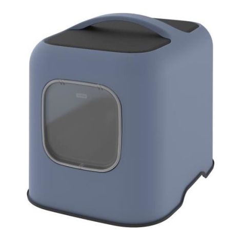 ROTHO - Maison toilette pour chat 57 x 39 x 40 cm - Bac a litiere - Bleu Horizon (1/5)