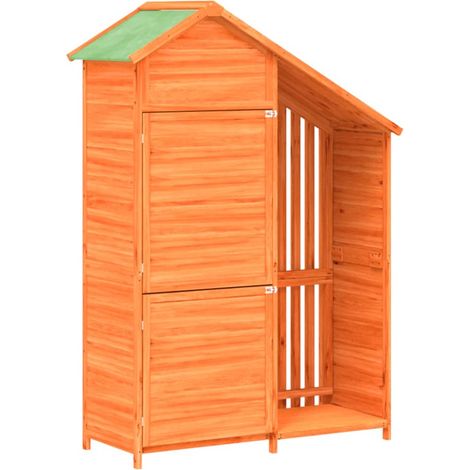 Cobertizo de jardín cobertizo para cabaña cobertizo para almacenamiento cobertizo para exteriores cobertizo para herramientas robusto 120 x 53,5 x 170 cm madera maciza de pino marrón 020022420