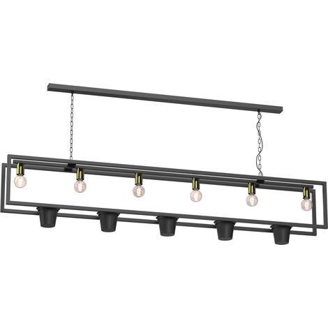 Suspension décorative noire et dorée Flores 5xE27 15W Luminex (1/2)
