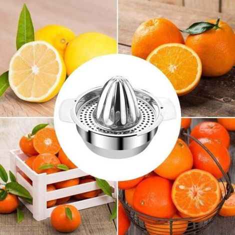 Presse-agrumes manuel - - 300 ml - Acier inoxydable - Compatible lave-vaisselle - Pour citrons et oranges (1/4)
