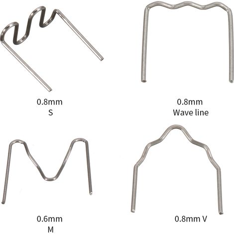 Agrafes plates universelles à vague chaude, prédécoupées 100mm-0.6mm, pour agrafeuse en plastique, outil de réparation de soudeur, 0.8 (1/5)