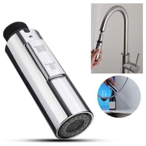 QORVA-Embout Robinet Cuisine de Rechange DouchetteTête de Robinet Amovible Universelle G1/2 Acier Inoxydable SUS304(galvanoplastie) (1/3)
