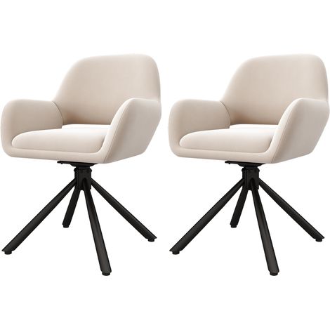Lot 2 chaises longues beige - Pieds faits main - Design moderne élégant - Pour salon, chambre, détente (1/5)