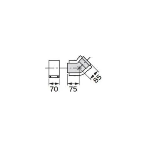 Vaillant Codo de 45 grados (2 uds.) Conducto de aire/gas de combustión de condensación, PP, 80/125 mm, 303211