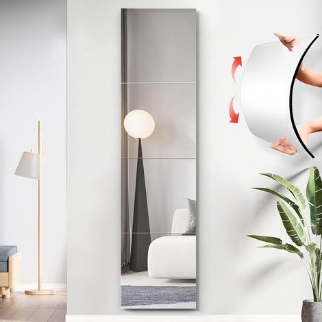 Miroir Souple en Acrylique Mural Auto-Adhésif - EINNENFFER - Miroir Pleine Longueur Incassable pour Salle de Bain ou Maison, 30,4 x 29,5 Pouces, Installation Facile et Flexible (1/5)