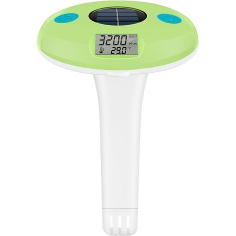 Compteur de salinité numérique pour piscine et thermomètre flottant,capteur de qualité de l'eau sans fil à énergie solaire avec affichage continu pour le sel (1/5)