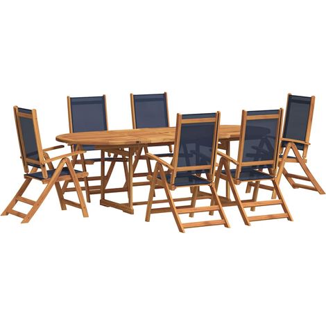 Maison Exclusive - Set Pranzo da Giardino 7pz Legno Massello di Acacia e Textilene