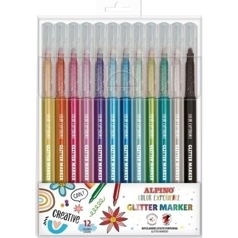 ALPINO ROTULADORES GLITTER COLOR EXPERIENCE EFECTO PURPURINA ESTUCHE 12 C/SURTIDOS