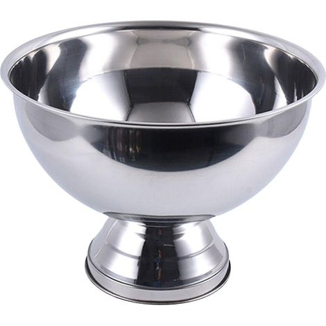 Bol en métal inoxydable, seau à glace pour champagne, vin, bière, punch, fête, argent (1/5)