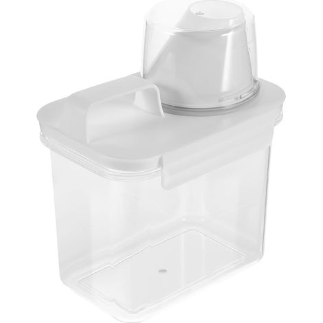 Distributeur de Savonnette à Lessive Rechargeable 1,1l en Plastique Transparent Double Verrouillage et Grosse Capacité pour Salle de Bain et Dortoir (1/5)