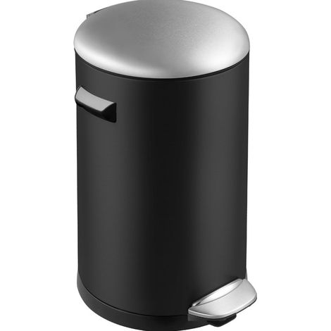 EKO - Poubelle à pédale Belle Deluxe 20 litres - Steel Plastic  - noir brillant, inox mat