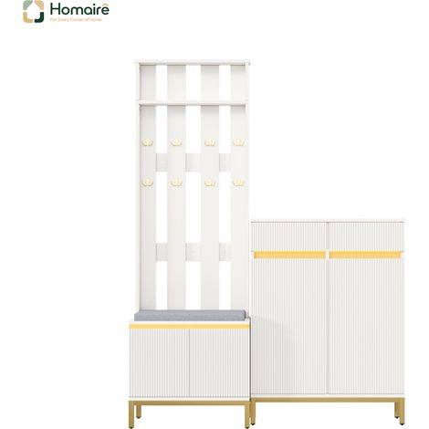 Aufbewahrungsschrank MDF weiß 80 x 35 x 103 cm HOMAIRE (1/5)