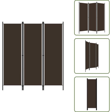 Biombo decorativo - vidaXL Biombo divisor de 3 paneles marrón 150x180 cm - Biombo para dormitorio