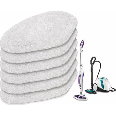 Replacement mop pads for Polti steam mops – Pack of 6 compatible with Smart 35Mop & 40Mop, absorbent microfiber