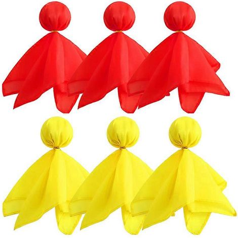 Lot de 6 drapeaux de penalty pour le football et le rugby, drapeaux professionnels pour lancer de balle, accessoires d'arbitre pour le football et le rugby.-20X3CM