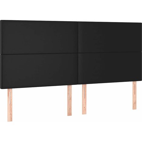 Cabecero con luces LED cuero sintético negro 180x5x118/128 cm vidaXL