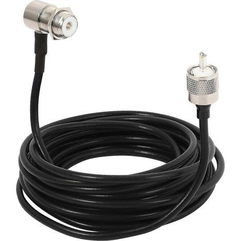 Câble RG58 PL259 UHF vers SO239 de 4.88 m (16 pieds) pour montage d'antenne mobile autoradio (1/5)