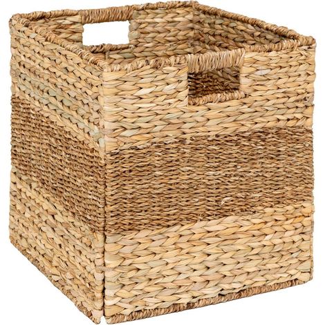 Cestino ninon in canna beige 38x38cm - Atmosphera créateur d'intérieur (1/3)