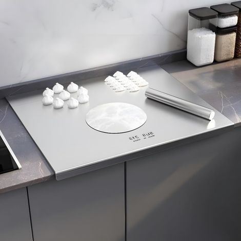 Planches à découper de cuisine en acier inoxydable 316 avec rebord, idéales pour la viande, les fruits, les légumes et le pain (60 x 50 cm) (1/5)