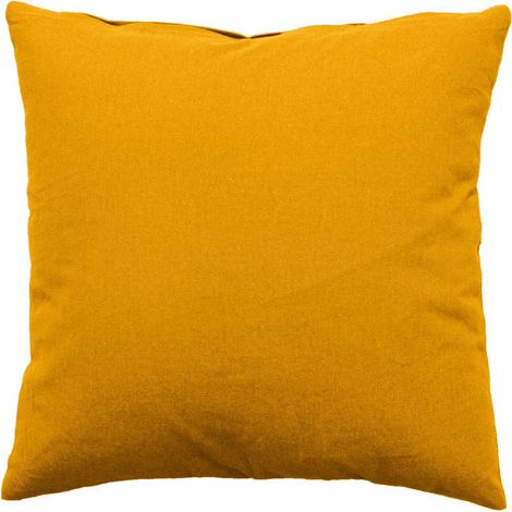 Coussin Déco Uni Déhoussable "Panama" 60x60cm Moutarde