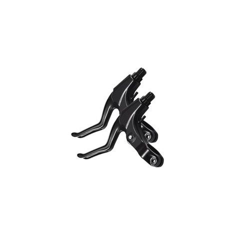 Una coppia di leve freno per bicicletta, realizzate in lega di alluminio, compatibili con bici da strada, mountain bike e BMX - Nero - Crezuo