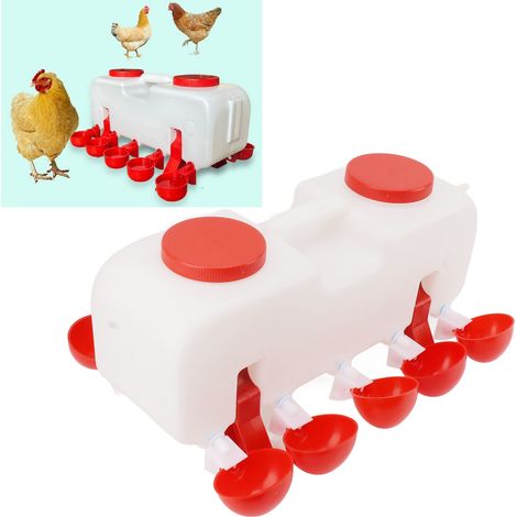 Abreuvoir automatique de 10 L pour poules, canards et oies - Seau à eau pour élevage avicole (1/5)