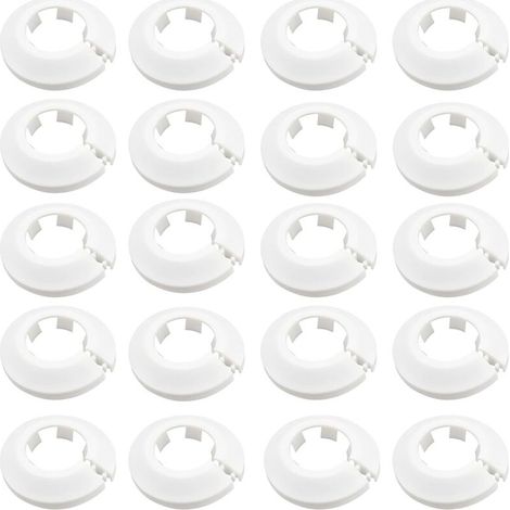 Paquete de 20 protectores para tubos de radiador - Rosetas protectoras - Para cubiertas de radiador - Blanco