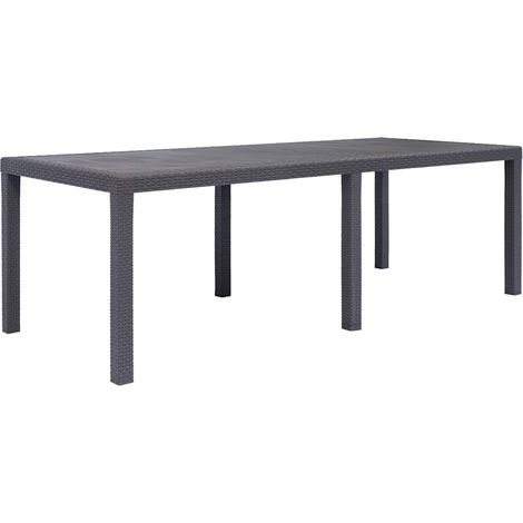 Gartentisch Braun 220x90x72 cm Kunststoff Rattan-Optik