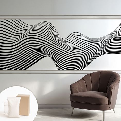 Fototapete Tapete Vliestapete mit Kleber - trendige Wanddeko - Schlafzimmer - Wohnzimmer Dynamische Abstraktion 250x104 cm (1/5)