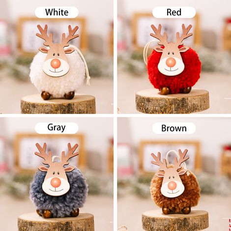 Décorations de Noël en bois avec pendentifs en forme de cerf, à suspendre au sapin. Panneau « Joyeux Noël » pour sapin. Décorations à faire soi-même pour une fête de Noël. (1/2)