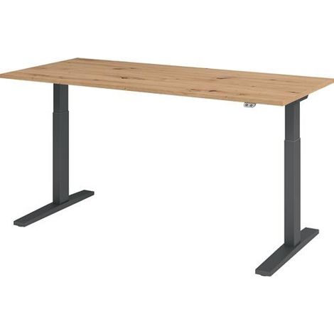 Schreibtisch Teda-P H700-1200xB1800xT800mm Asteichedekor Gestell graphit (1/2)