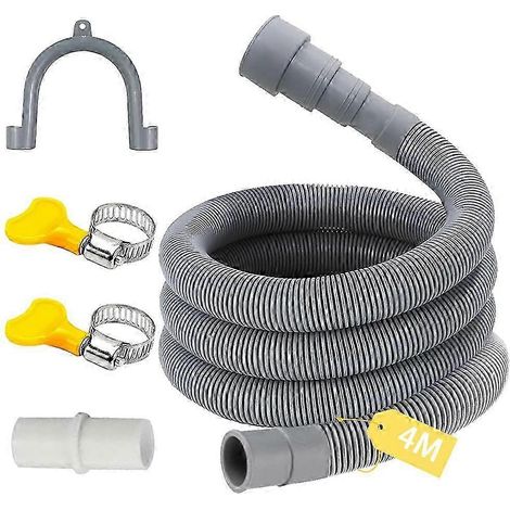 Kit d'extension universel pour tuyau de vidange de machine à laver avec support, connecteur et colliers de serrage, idéal pour une utilisation en cuisine. (1/5)