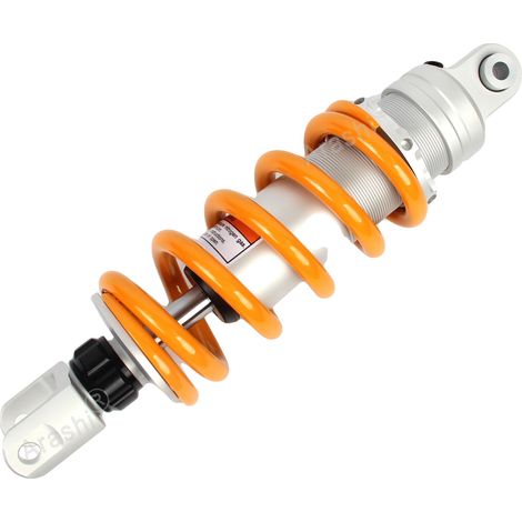 Amortiguador trasero, 315 mm de longitud, diseño monotubo, precarga ajustable, pistón de baja fricción, apto para motocicletas clásicas y de carretera. (1/5)