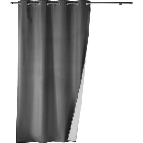 Vorhang mit Ösen ICEMOUNT CHARCOAL GREY, 140 x 260 cm, wärmedämmend