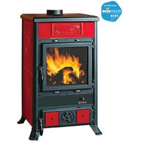 1PZ STUFA A LEGNA ROSSELLA R1 BII 8,8 KW LIBERTY BORDEAUX - misure cm.57,8x58,6x91,5h. - peso Kg.155