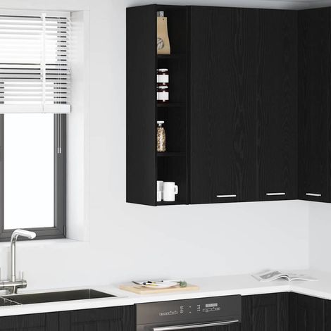 vidaXL Hanging Cabinet Black Oak 20 x 29.5 x 100 cm Engineered Wood (1/5)
