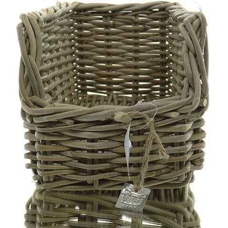 VAN DER LEEDEN Aufbewahrungsbox Rattan Grau 50x20h20cm (1/4)