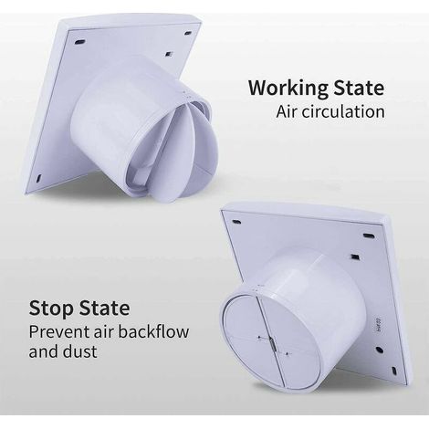 – Ventilateur d'extraction 100 mm 12W 130m³/h – Clapet anti-retour – Installation murale et fenêtre – Niveau sonore 35 dB – Coque en ABS blanche - 130m3 (1/4)