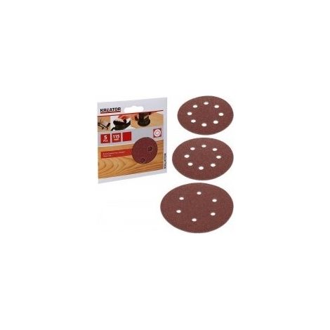 Discos abrasivos para lijadoras, película retractable, 25 discos, grano 80, diámetro 125 mm, fijación auto-adhesiva