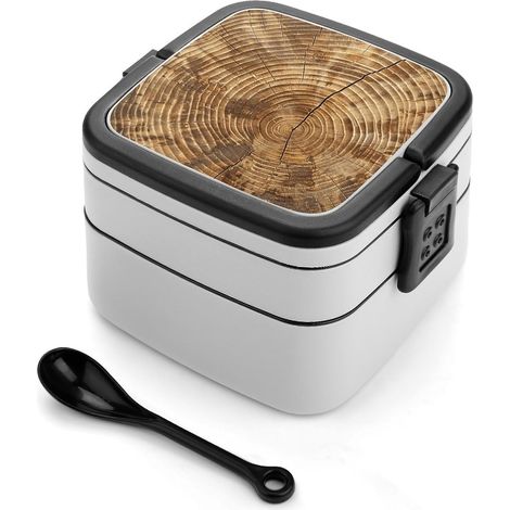 Boîte à bento texturée imitation bois pour adultes, empilable (1/5)
